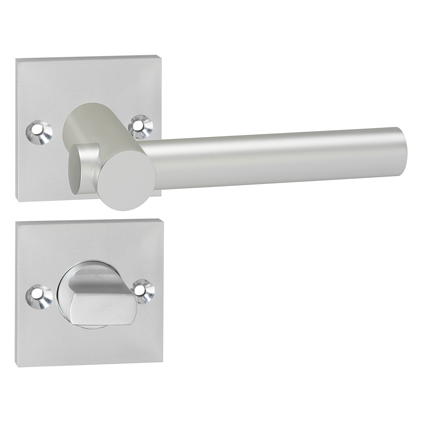 Impresso Deurkruk Binnendeur Met WC Rozet Dover Vierkant Aluminium - 2 Stuks