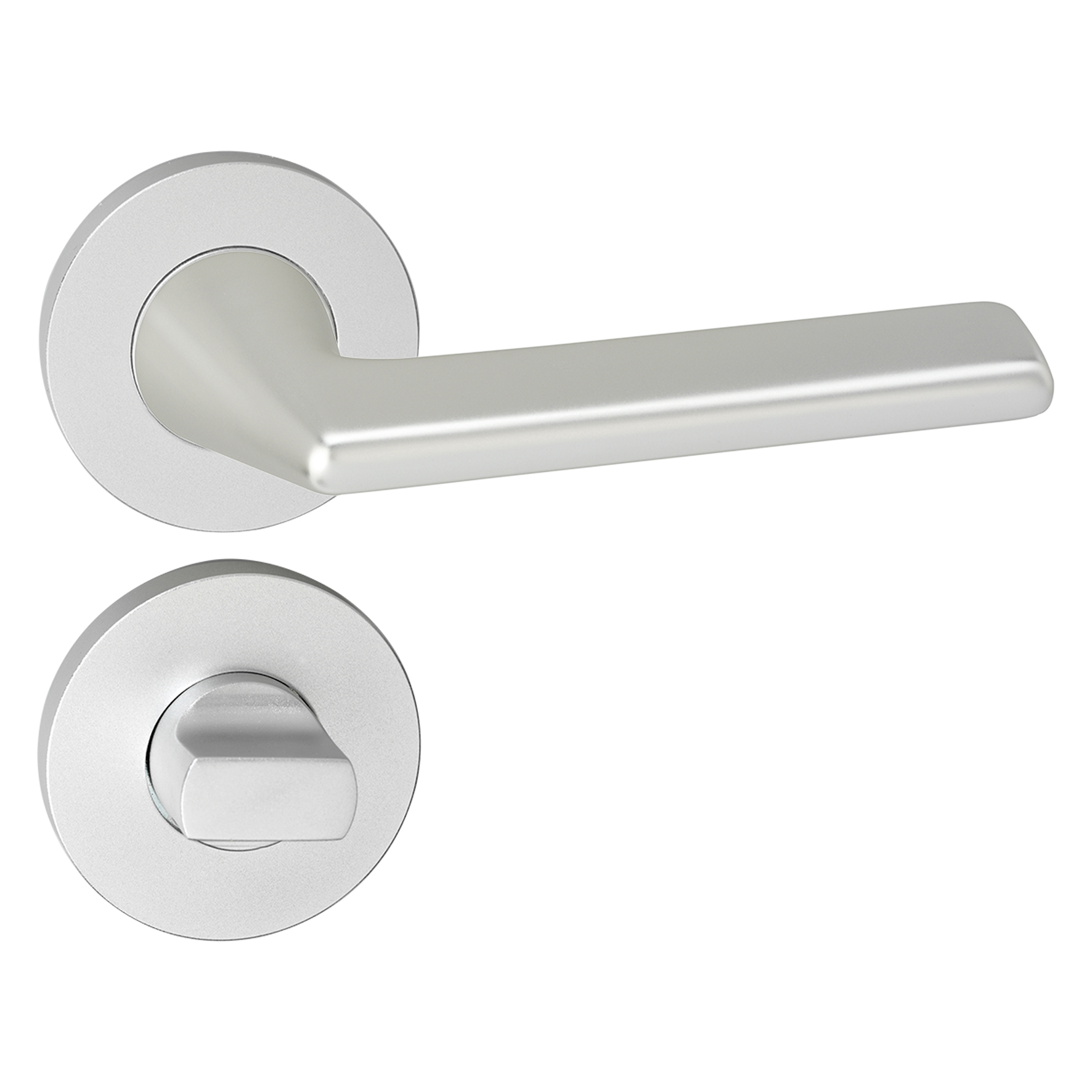 Impresso Deurkruk Binnendeur Met WC Rozet Bristol Rond Aluminium - 2 Stuks