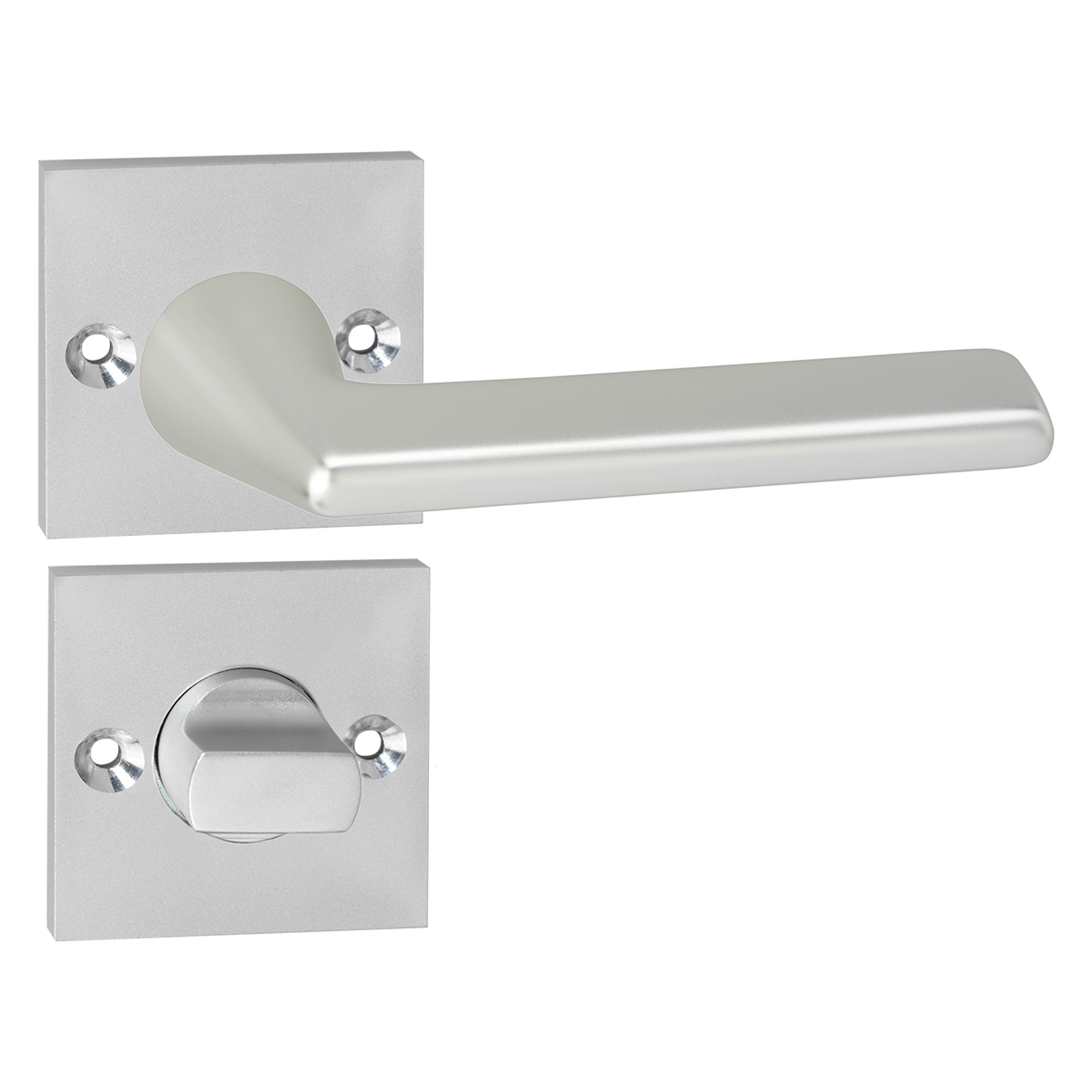 Impresso Deurkruk Binnendeur Met Toiletrozet Bristol Vierkant Aluminium - 2 Stuks