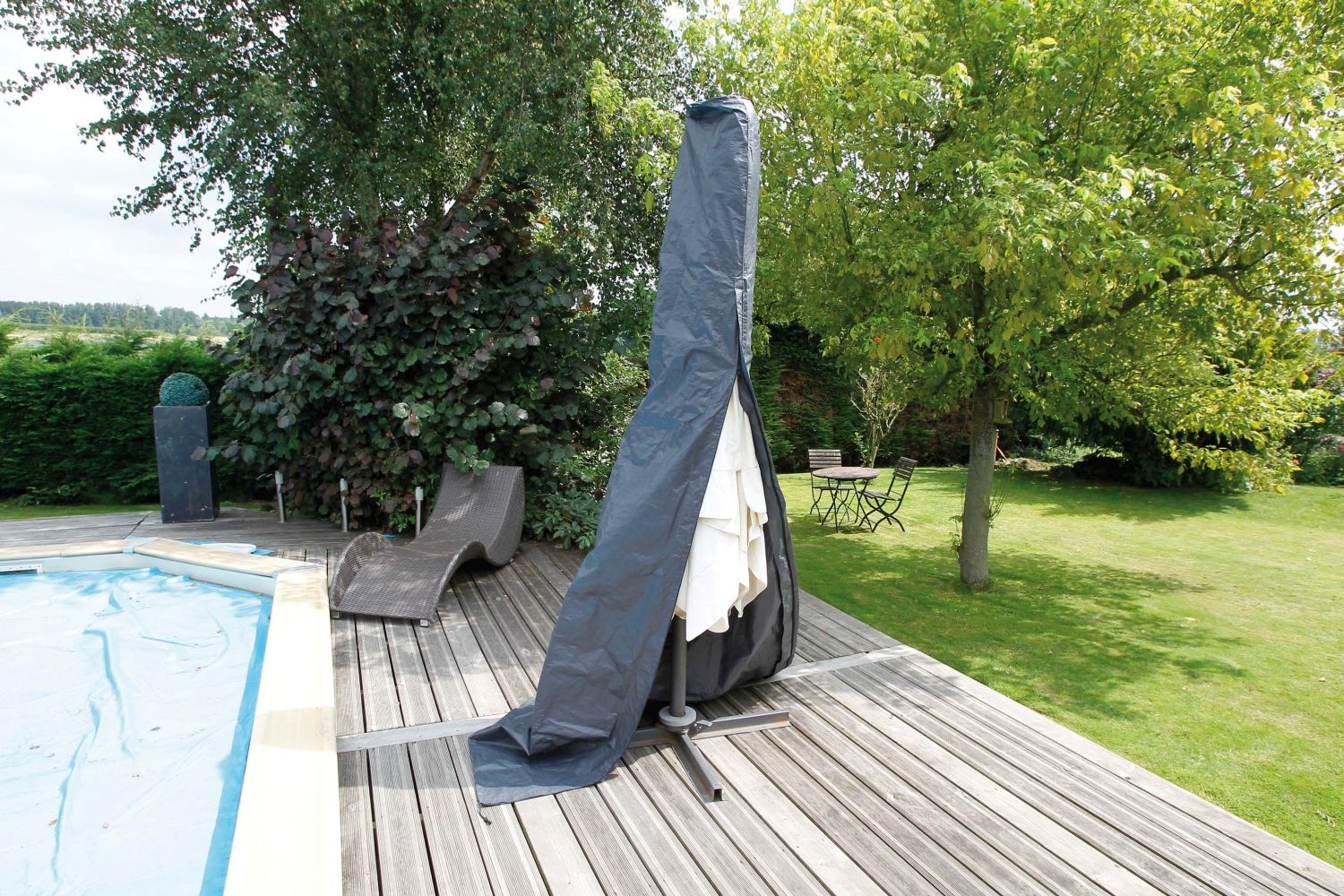 Afbeelding Nature Beschermhoes Parasol Grijs H202xØ27/42cm door Haxo.nl