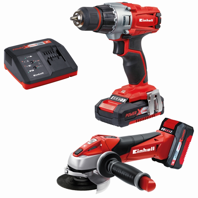 Einhell Accu Boor/Schroefmachine + Haakse Slijper TE-TK 18 Kit