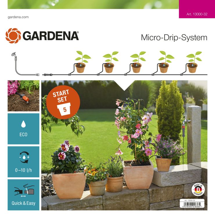 Afbeelding Gardena Micro Drip Start Set S Voor Bloempotten door Haxo.nl