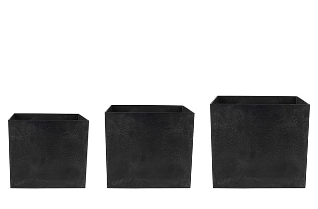 Artstone Bloempot Set van 3 Maud zwart