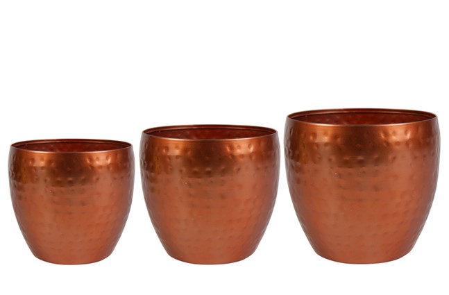 TS Bloempot set van 3 Kody shiny copper