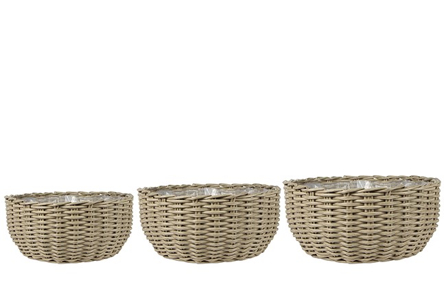 TS Bowl set van 3 Jente naturel