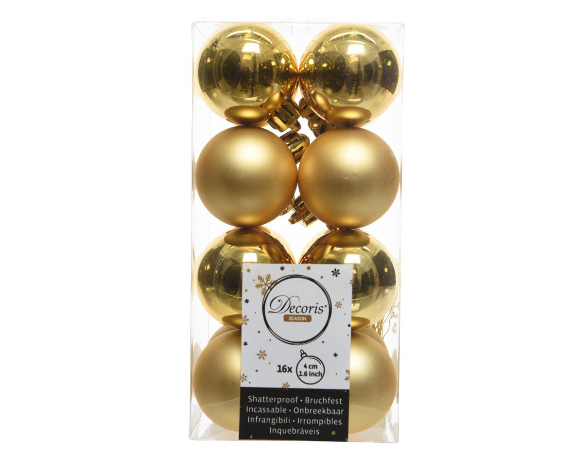 Kerstbal 4 cm Licht goud