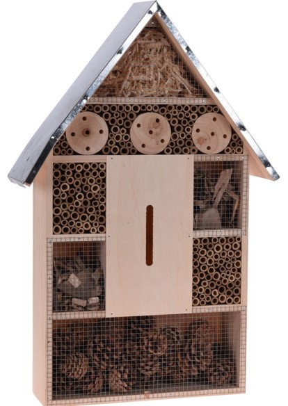 Afbeelding Insectenhotel Met Metalen Dak 37 x 11 x 57 cm door Haxo.nl