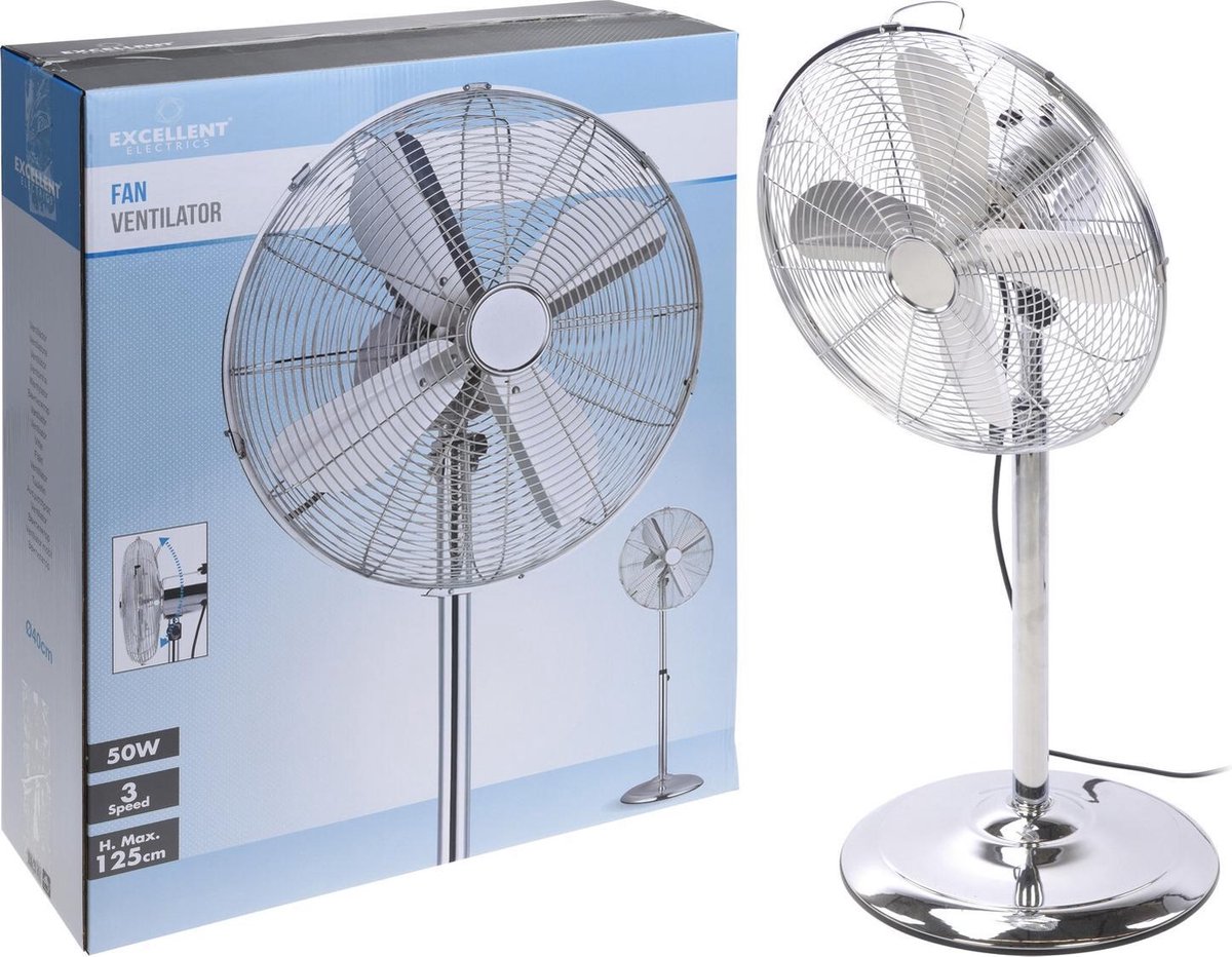 Afbeelding Geen Merk Ventilator Staand 40cm - Statiefventilator - door Haxo.nl