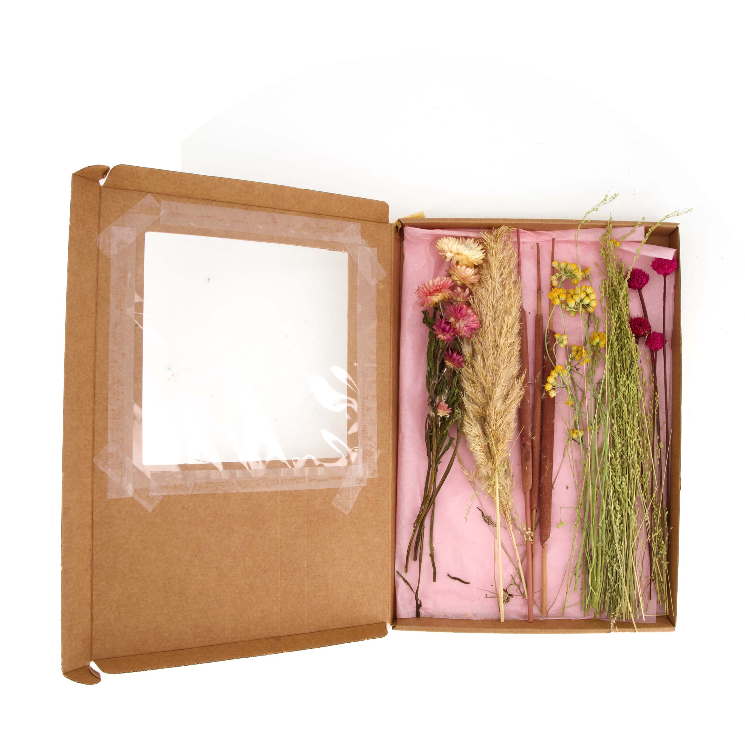 Droogbloemen Cadeau box Roze 36 x 23.5 x 3 cm | Droogbloemen