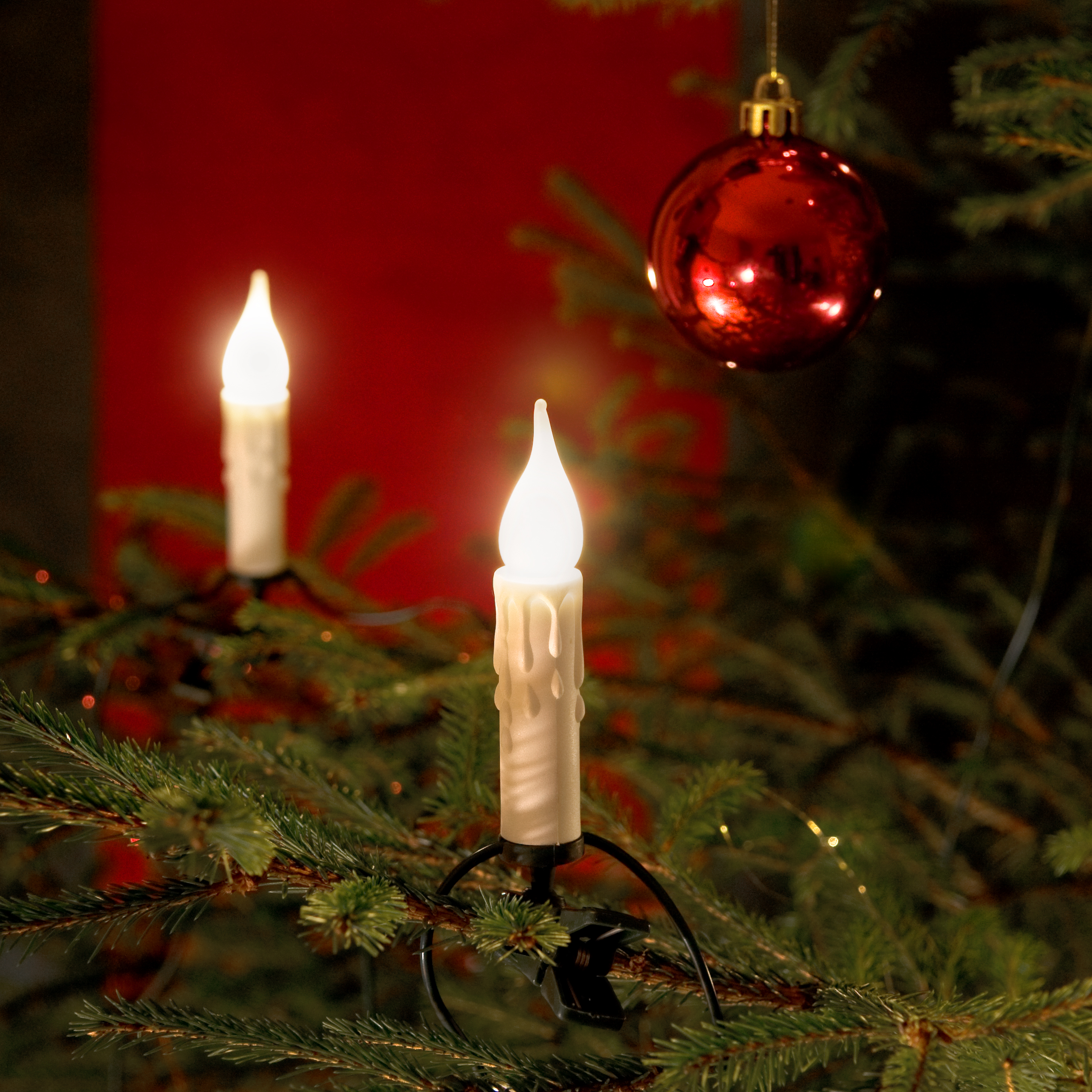 Konstsmide Kerstverlichting Boomkaarsensnoer Frost Druipkaarsen 20 Lampjes | Binnen