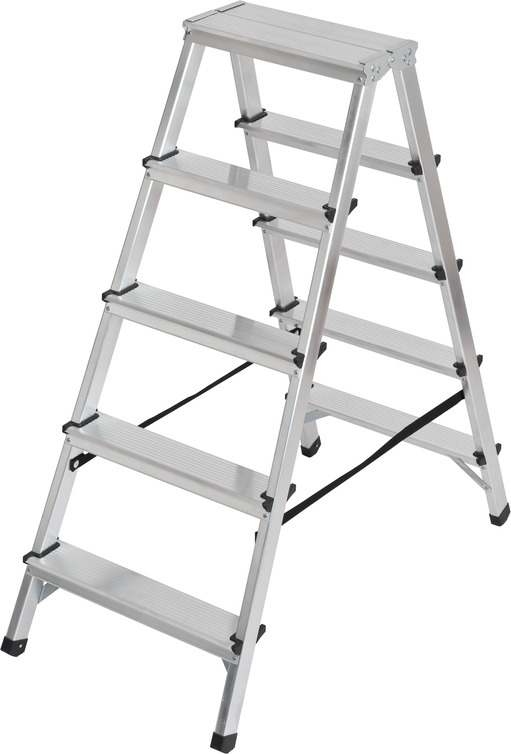 Brennenstuhl Dubbele trapladder aluminium 2x5 Zilver | Keukentrap | Schilderstrap