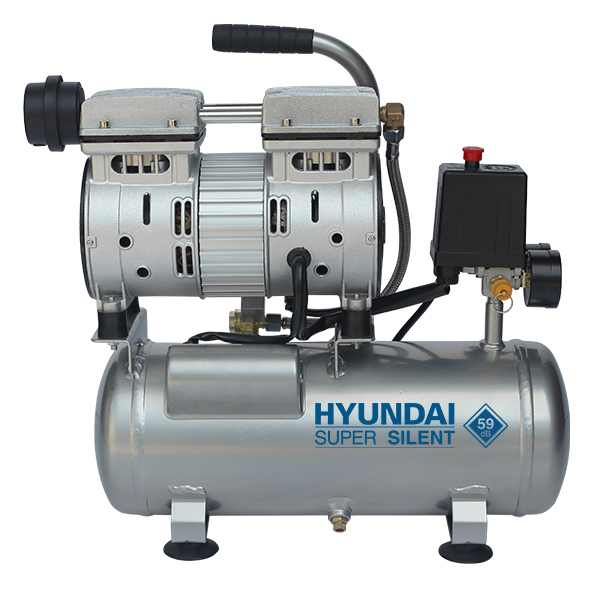 Hyundai Geluidsarme Olievrije Compressor 8 BAR | 6 Liter