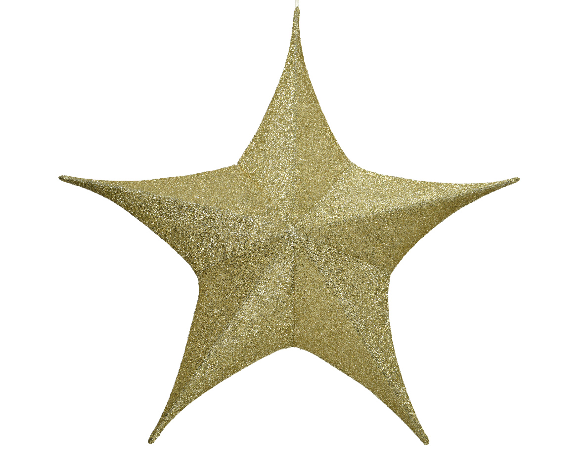 Gouden kerstster polyester 135cm