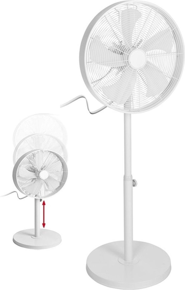 Afbeelding Excellent Electrics Staande ventilator Wit 40cm diameter (50 Watt) door Haxo.nl