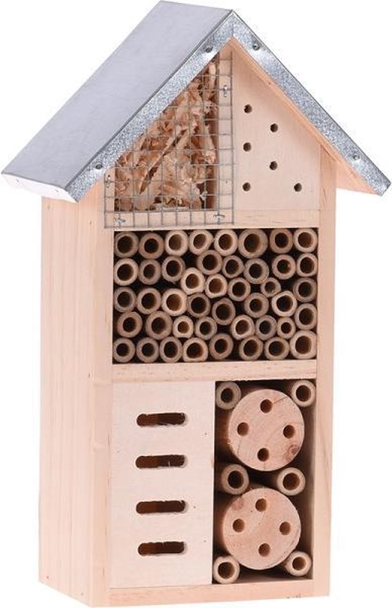 Insectenhotel Hout met Metalen Dak