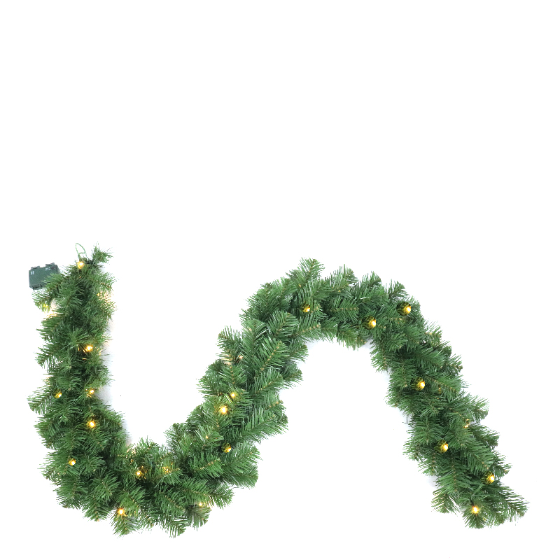 Guirlande met verlichting groen 180cm - kerstslinger