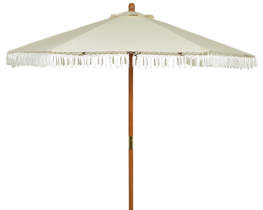 Parasol Hardhout Polyester 2 Meter Beige