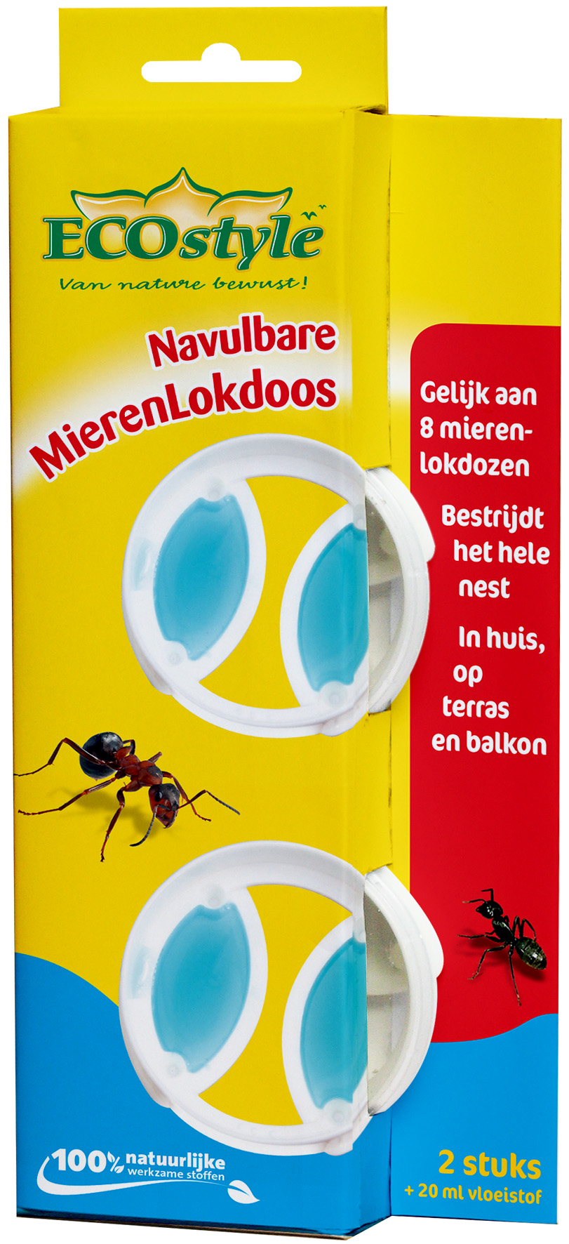 Afbeelding Ecostyle Navulbare Mierenlokdoos - Insectenbestrijding - 2 stuks door Haxo.nl