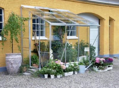 Afbeelding Royal Well Muurkas Lean-To 608 Tuindersglas 3mm + Fundering door Haxo.nl