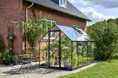 Afbeelding Royal Well Tuinkas Qube 106 Zwart Gecoat Veiligheidsglas 3mm door Haxo.nl