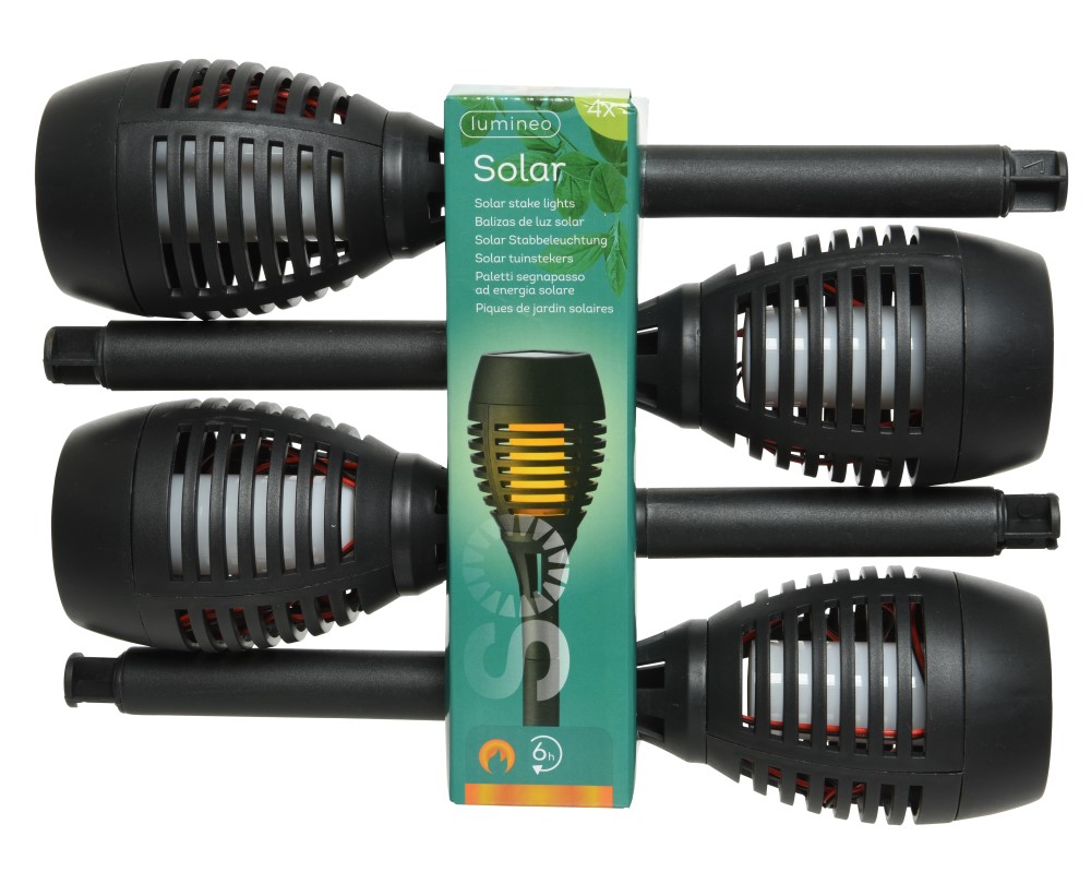 Tuinlamp Solar Fakkel Vuur Effect 4 Stuks