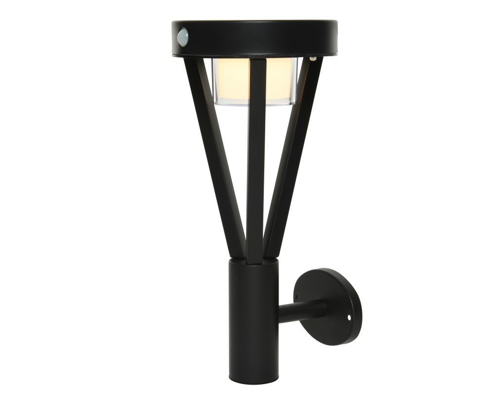 Solar Wandlamp RVS Zwart