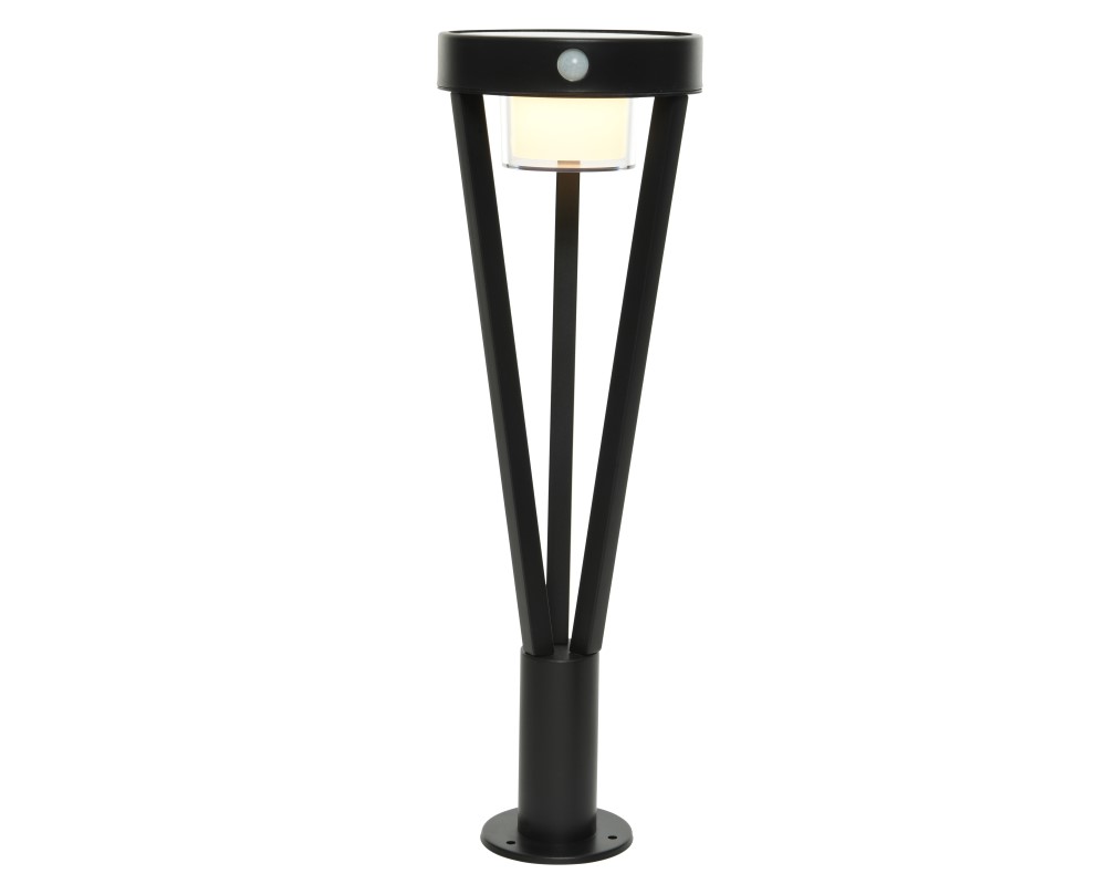 Solar Staande Lamp RVS Zwart Kort