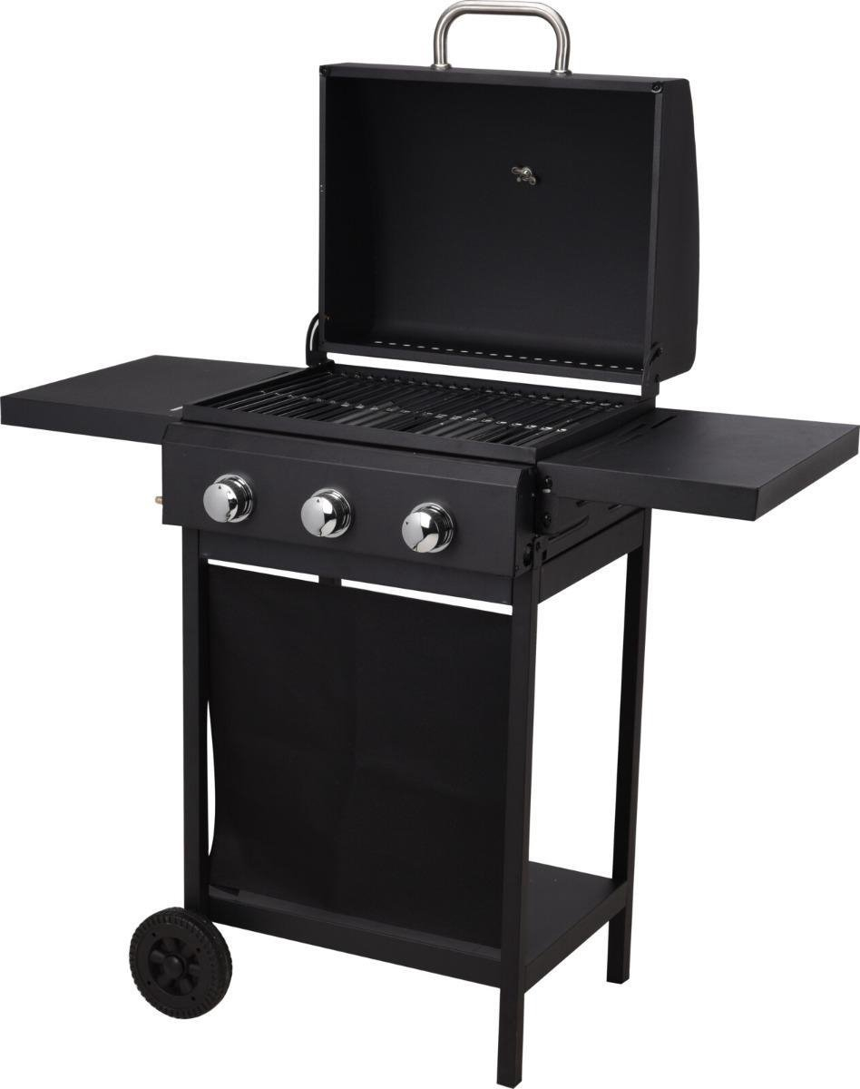 Vaggan BBQ 3 Pits Gas Zwart CE Appro