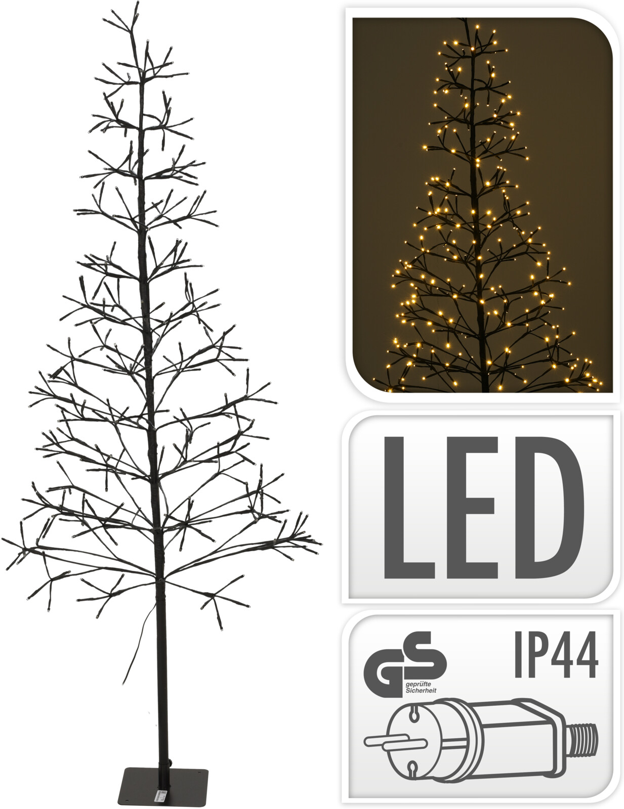 Afbeelding Kerstboom met verlichting 280 LED 150cm door Haxo.nl