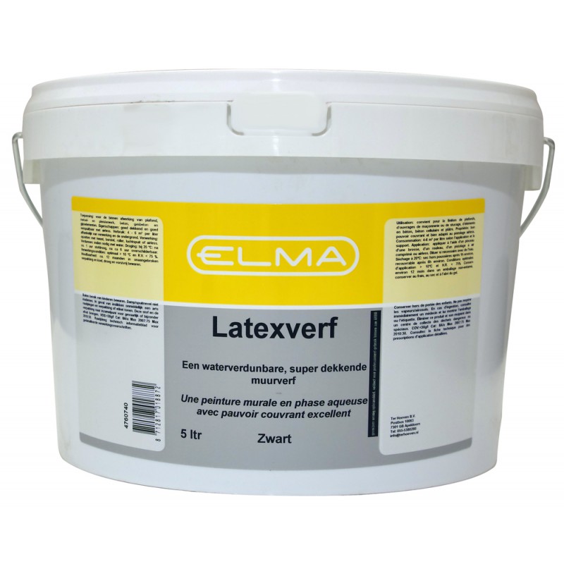 Elma Zwarte Latexverf 5L