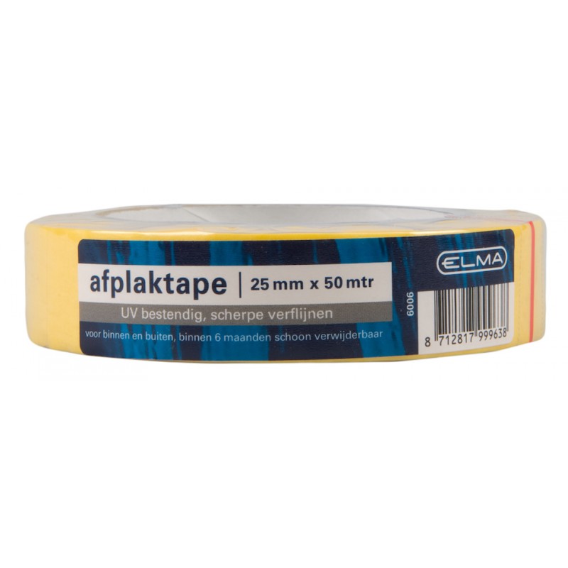 Elma Afplaktape 50m x 25mm Geel