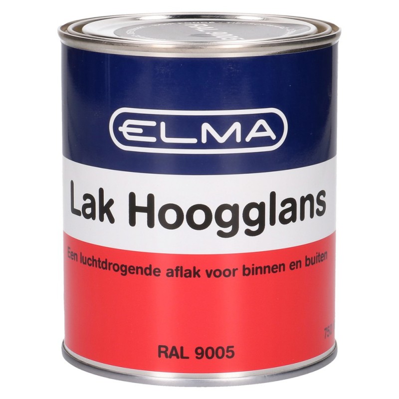 Elma Hoogglanslak Gitzwart 750ML