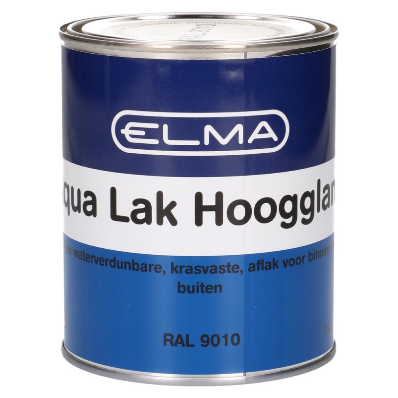 Elma Aqua Hoogglanslak Zuiver Wit 750ML