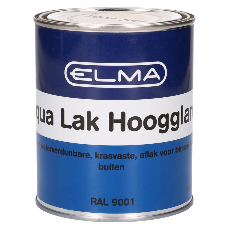 Elma Aqua Hoogglanslak Crème Wit 750ML