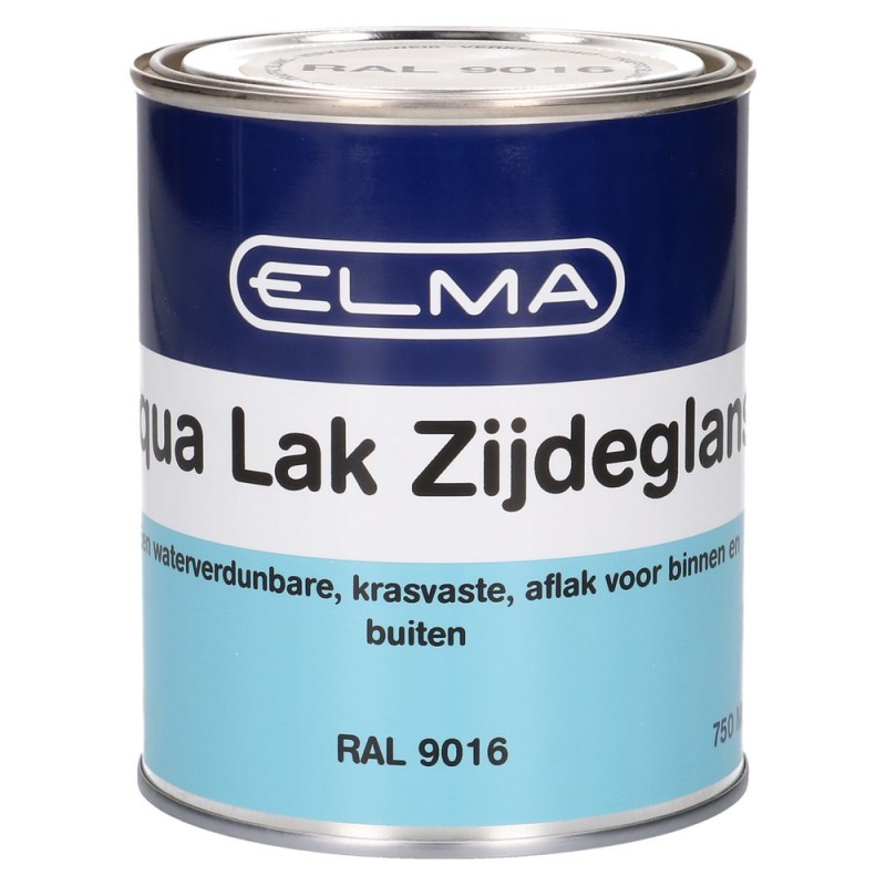 Elma Aqua Zijdeglanslak Verkeerswit 750ML