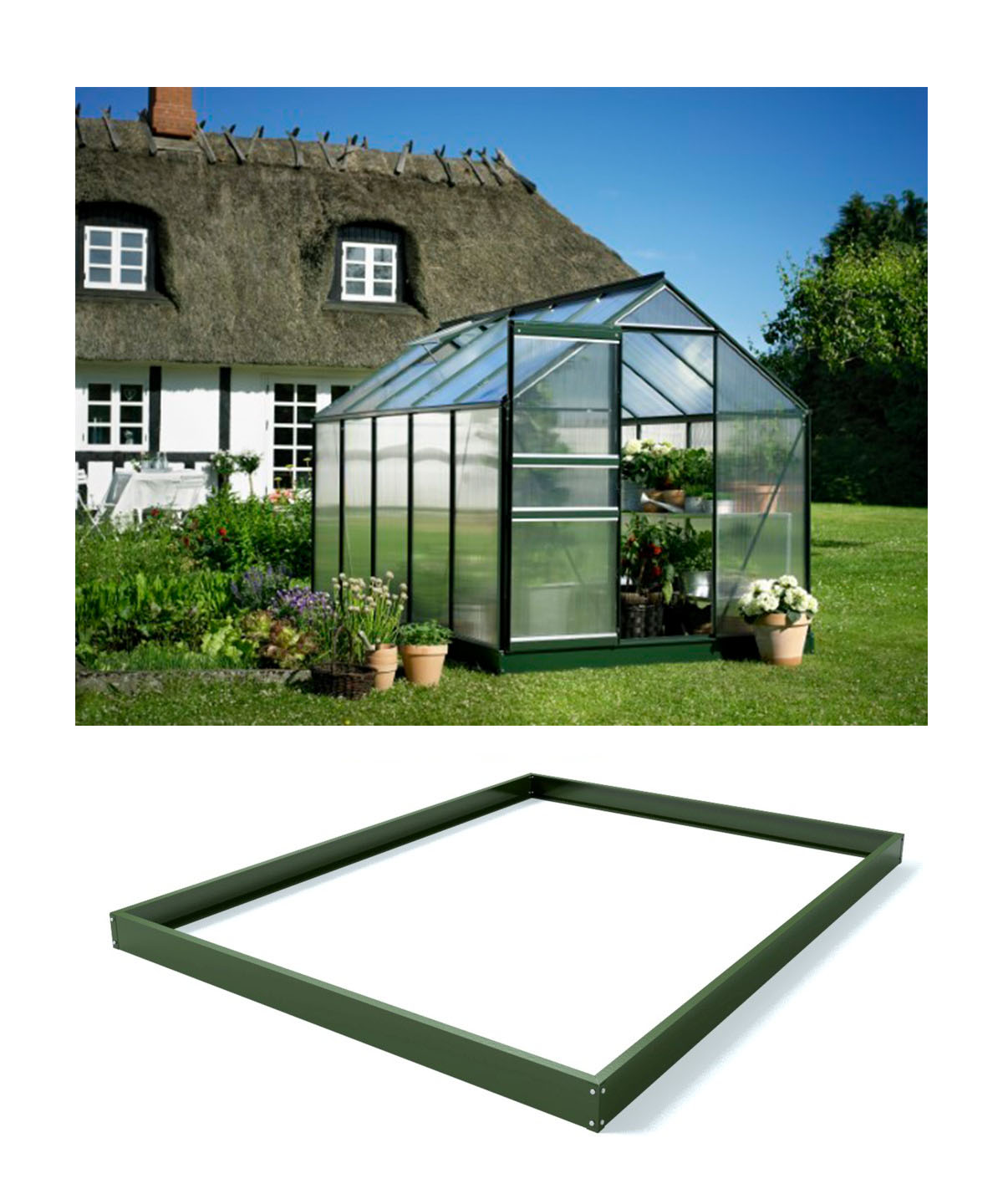 Royal Well Tuinkas en Fundering Popular 106 Groen Polyrcarbonaat 4mm