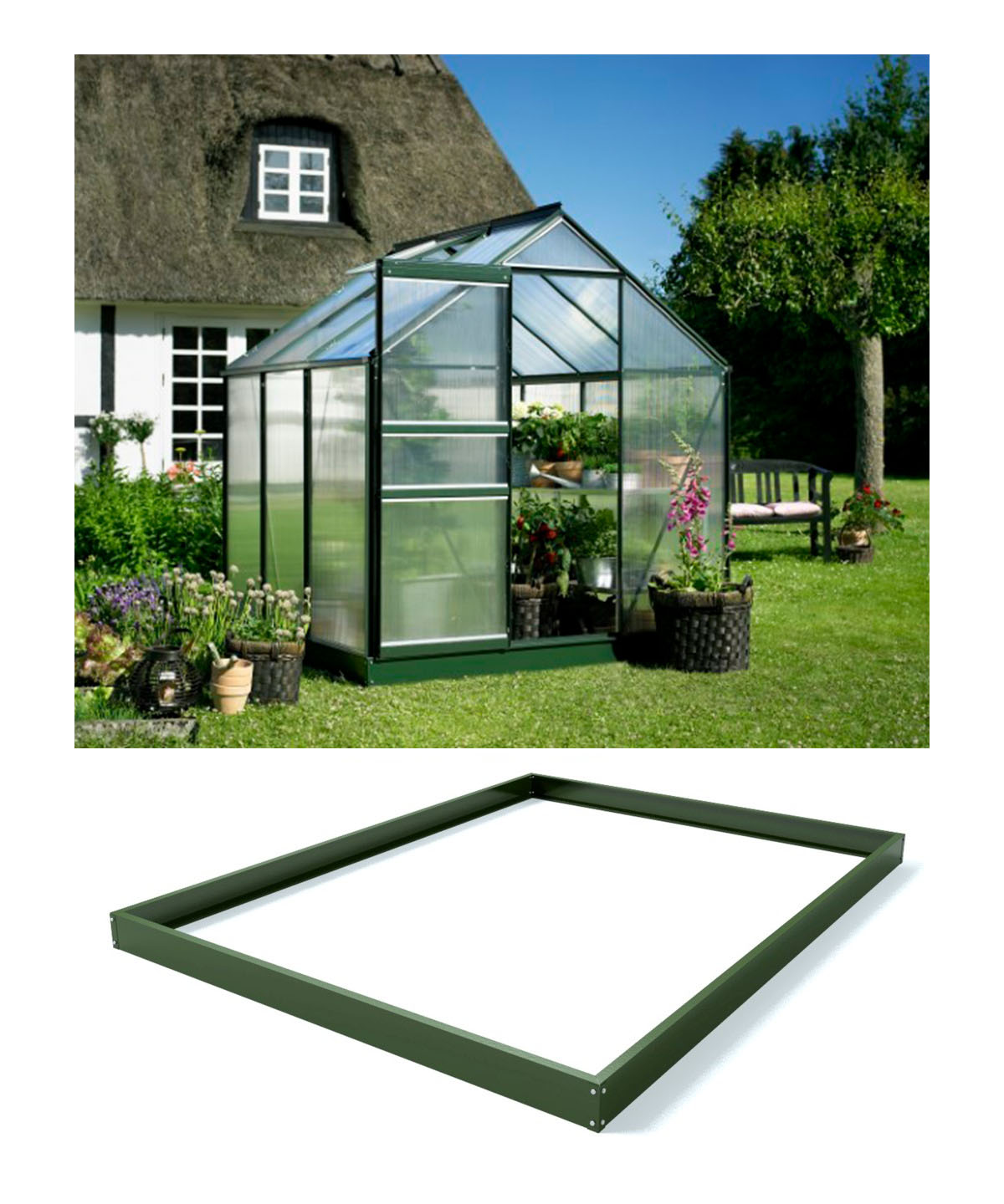 Royal Well Tuinkas en Fundering Popular 66 Groen Gecoat Polycarbonaat 3mm