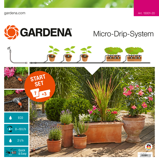 Afbeelding Gardena Micro Drip Start Set M Voor Bloempotten Met Besproeiingscomputer door Haxo.nl