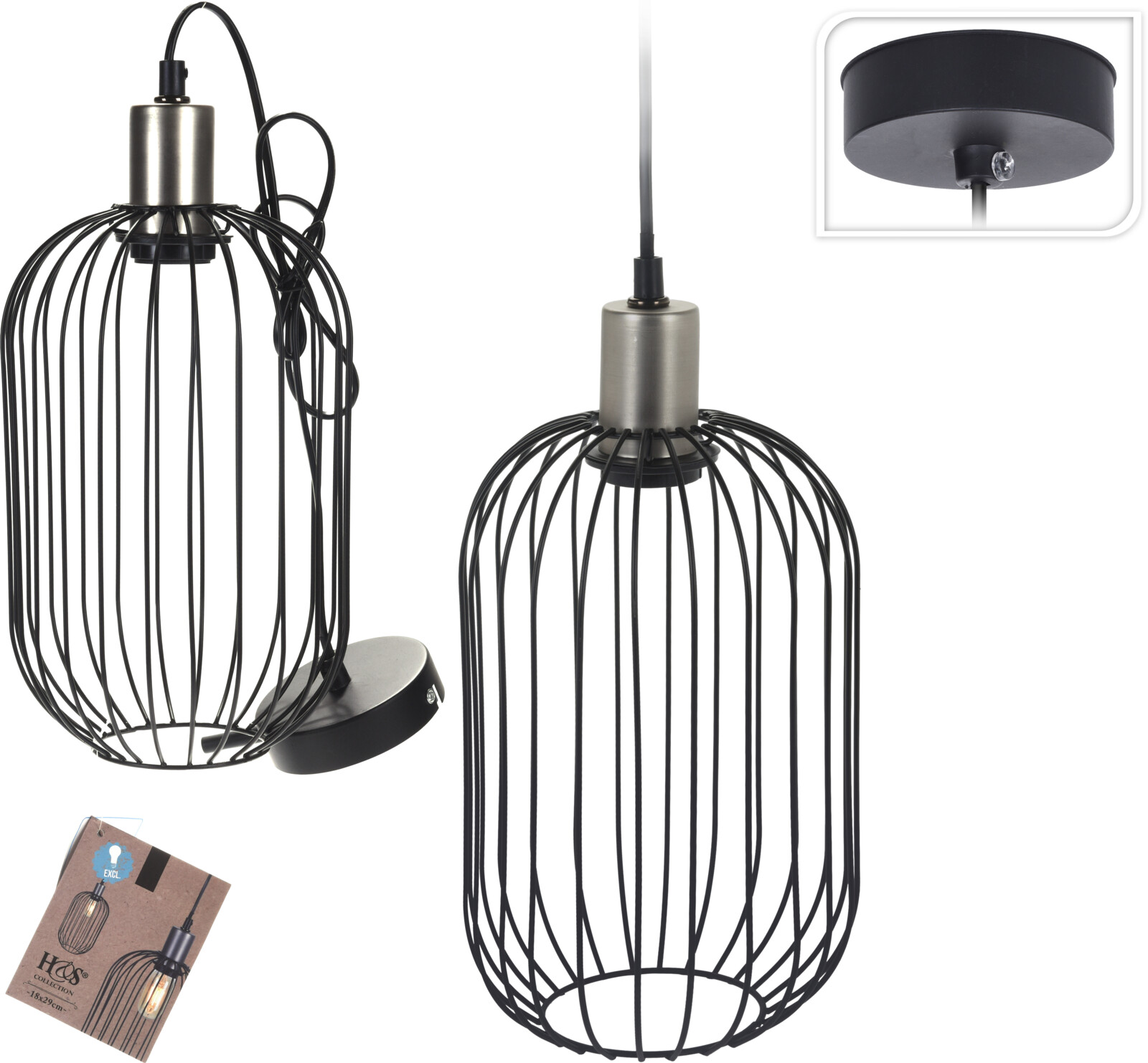 Hanglamp Metaal Zilver Industriele Art Deco Lamp Lang