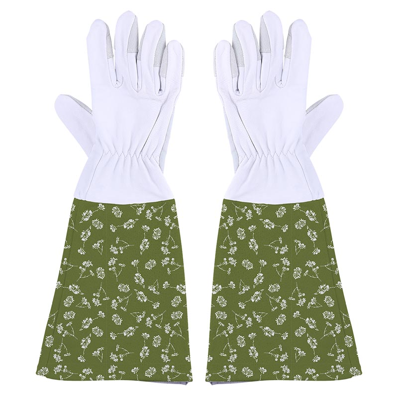 Leren dames tuinhandschoenen met manchet M