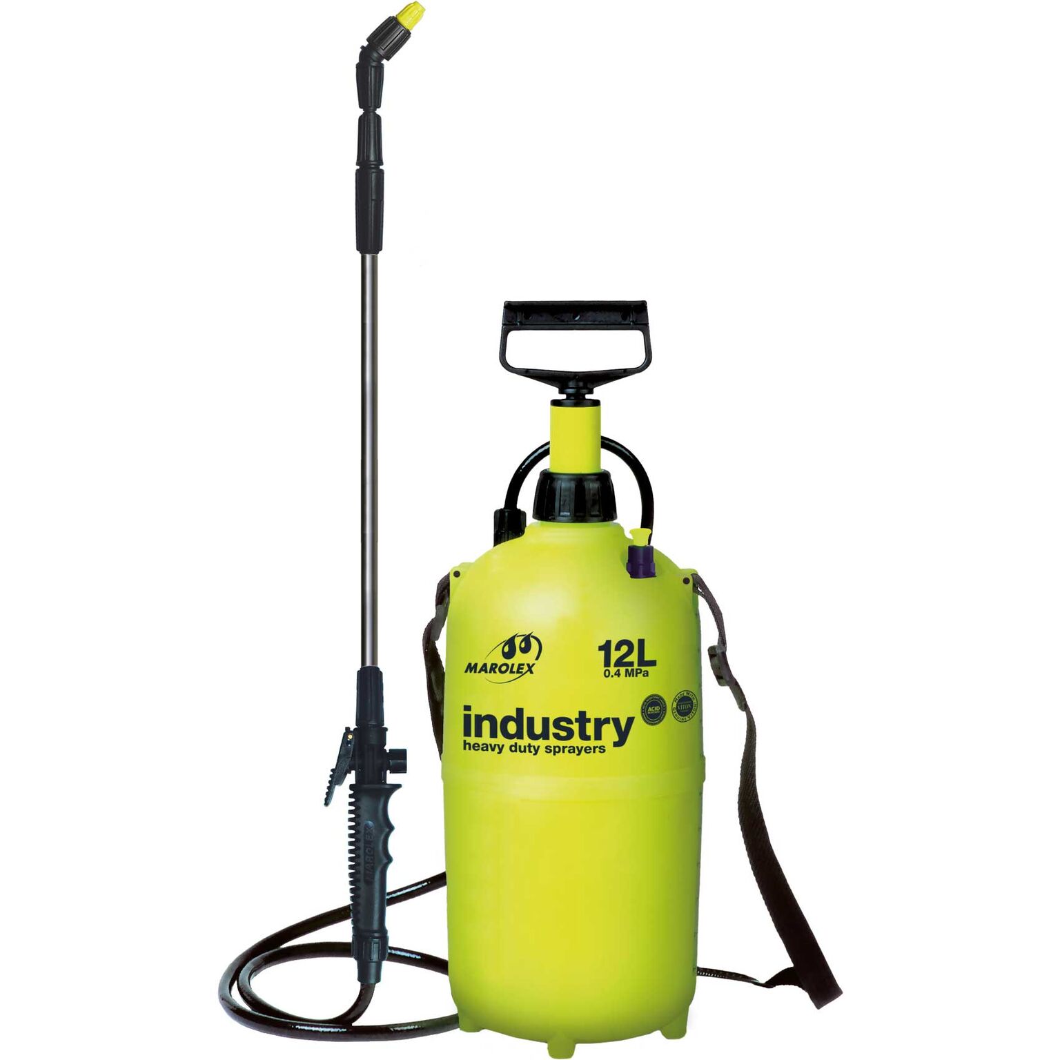 Marolex Industry 12 Zuurbestendige drukspuit 12ltr | Onkruidspuit | Vernevelaar