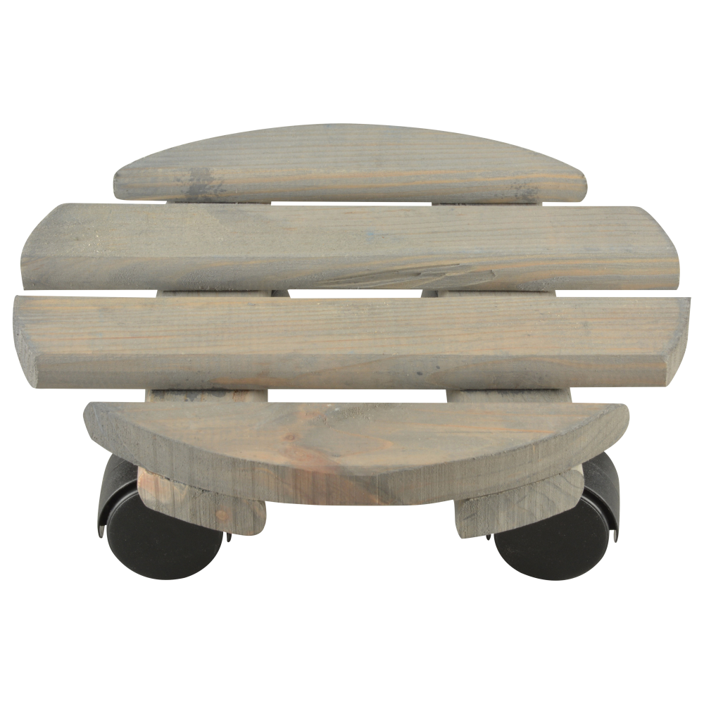 Planttrolley rond hout25 cm