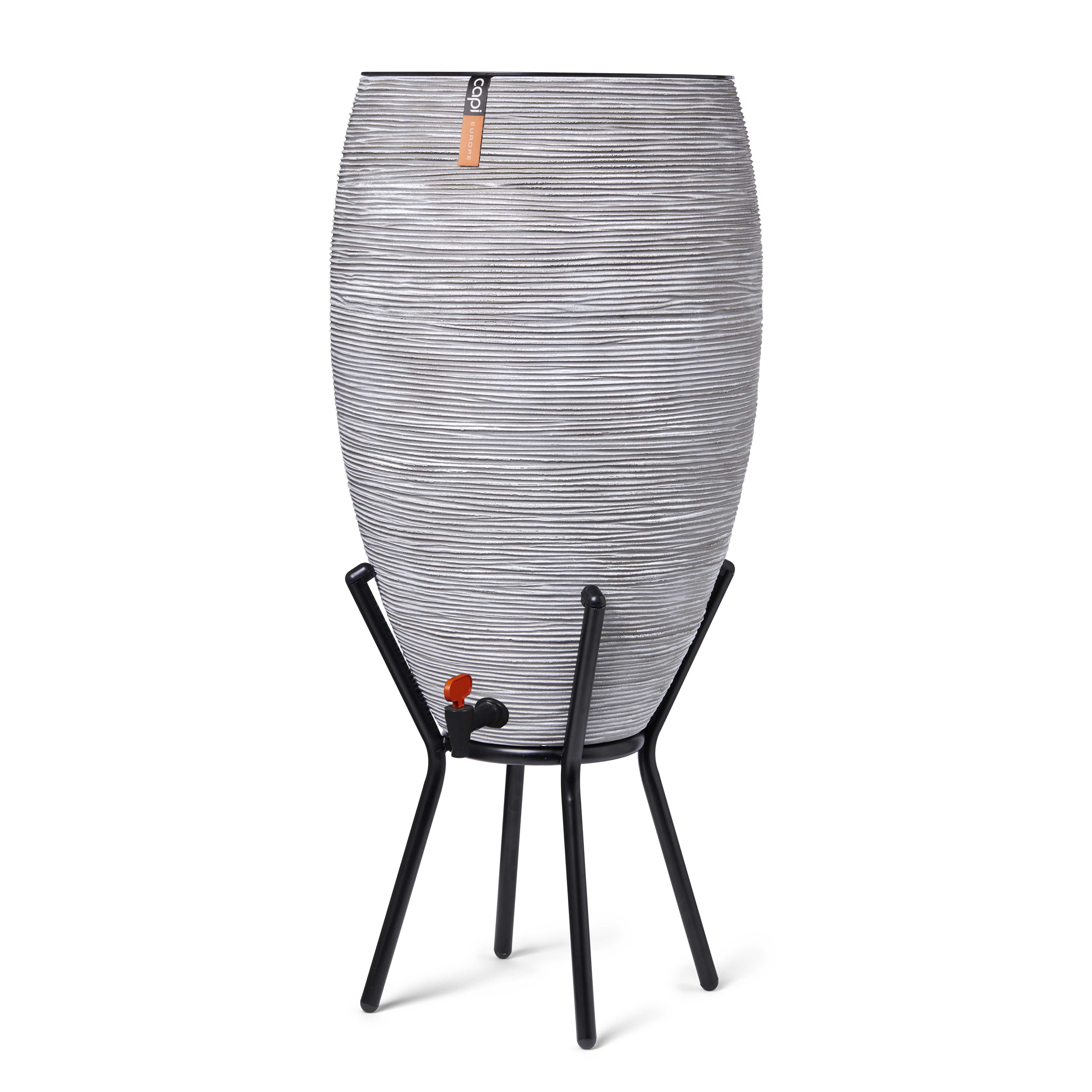 Afbeelding Capi Nature Rib regenton ivoor 130L met plantenbak door Haxo.nl