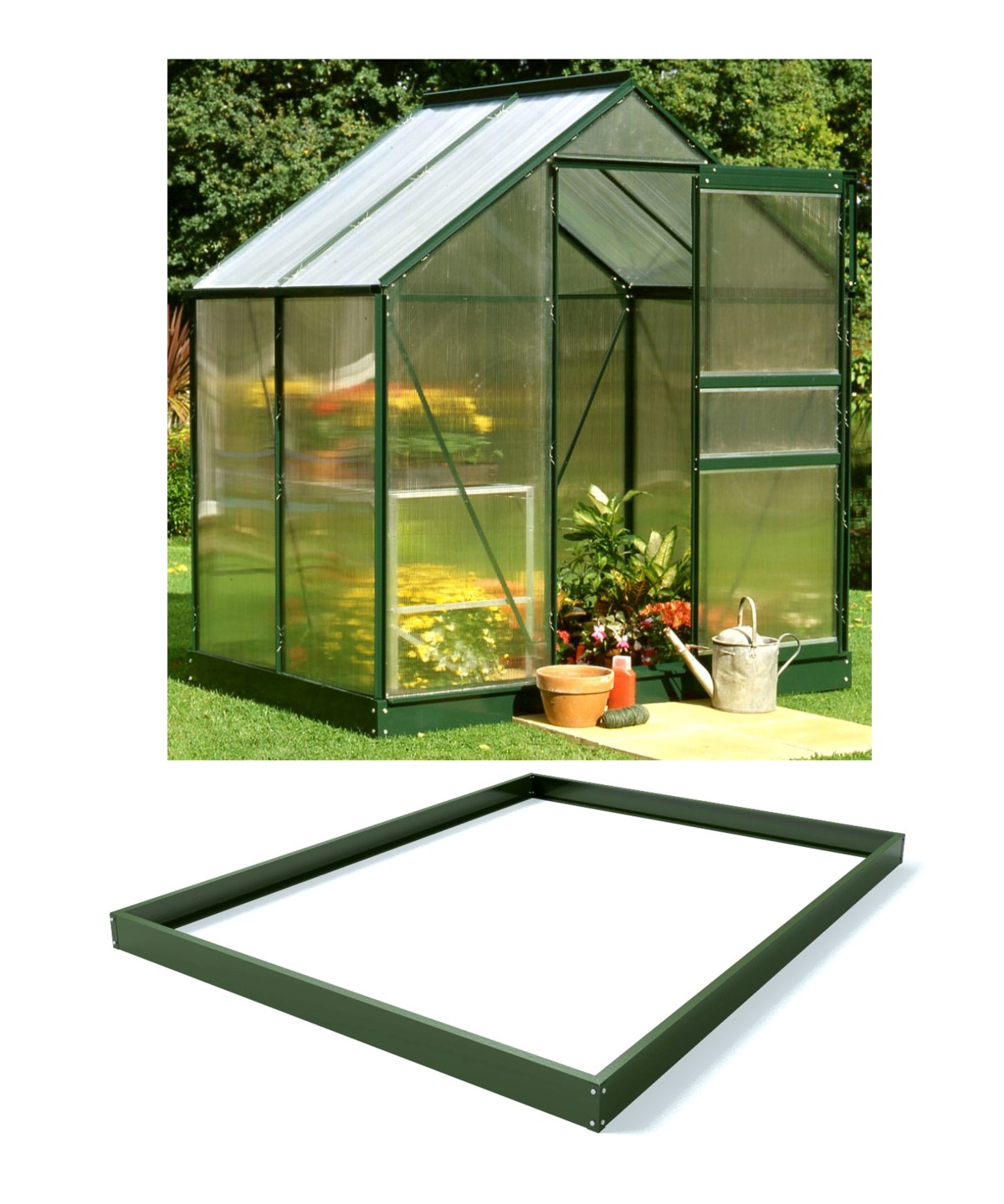 Royal Well Tuinkas en Fundering Popular 46 Groen Gecoat Polycarbonaat 4mm