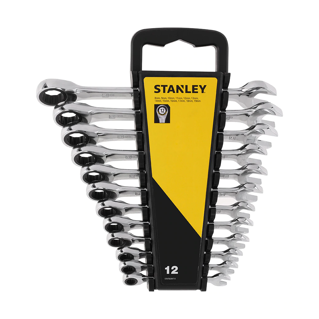 Afbeelding Stanley Ringsteeksleutelset 12 delig 8, 9, 10, 11, 12, 13, 14, 15, 16, 17, 18, 19mm door Haxo.nl
