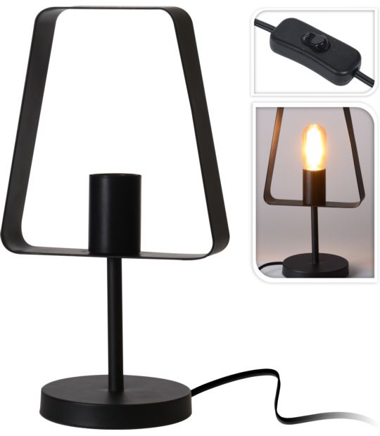 Tafellamp Metaal Zwart - Art Deco Minimalistische Lampvorm