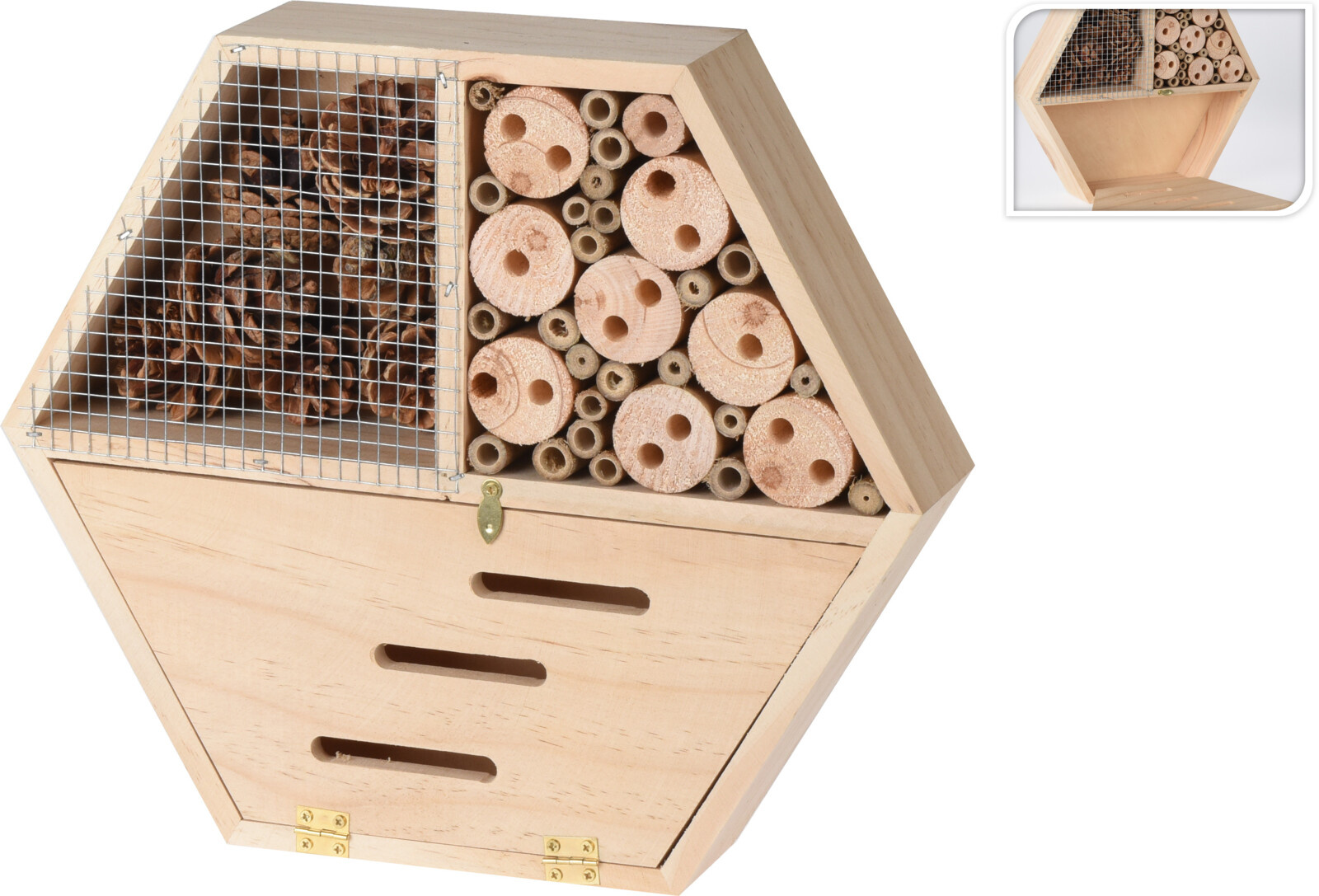 Insectenhotel Hexagon Naturel Hout