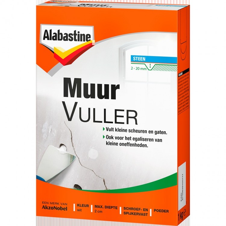 Afbeelding Alabastine Muurvuller Poeder Wit 1 kg door Haxo.nl