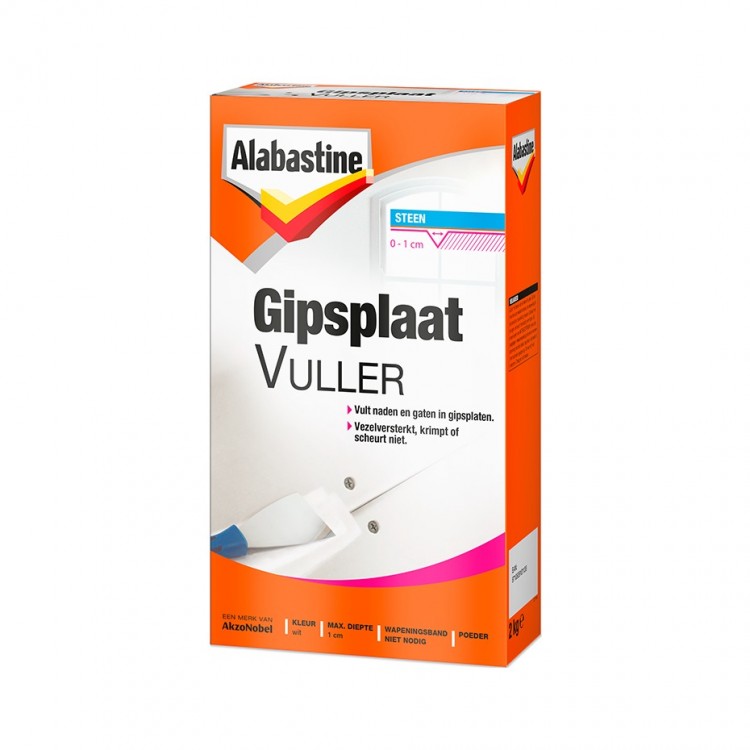 Afbeelding Alabastine Gipsplaatvuller Poeder Wit 2.5 kg door Haxo.nl
