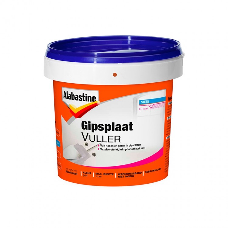 Afbeelding Alabastine Gipsplaatvuller Pasta Lichtgrijs 1 kg door Haxo.nl